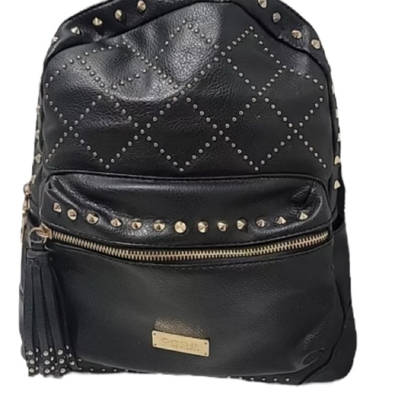 BEBE - Mini Faux Leather Backpack with gold studs - Picture 2 of 9